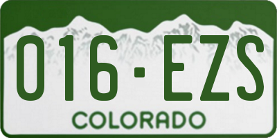 CO license plate 016EZS