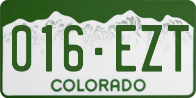 CO license plate 016EZT