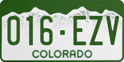CO license plate 016EZV