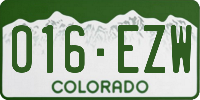 CO license plate 016EZW