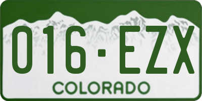 CO license plate 016EZX