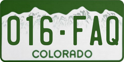 CO license plate 016FAQ