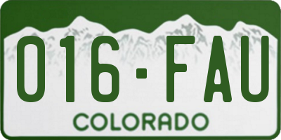 CO license plate 016FAU