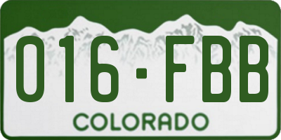 CO license plate 016FBB