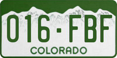 CO license plate 016FBF