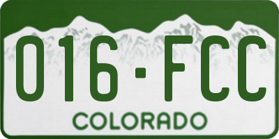 CO license plate 016FCC