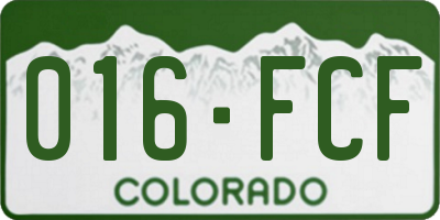 CO license plate 016FCF
