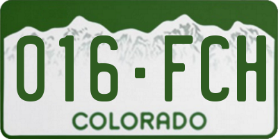 CO license plate 016FCH
