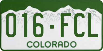 CO license plate 016FCL