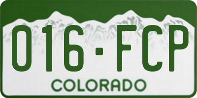 CO license plate 016FCP