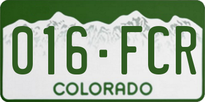CO license plate 016FCR