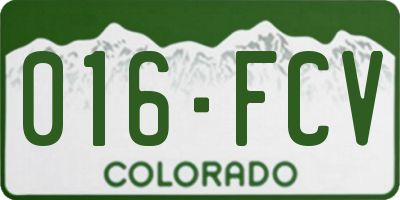 CO license plate 016FCV