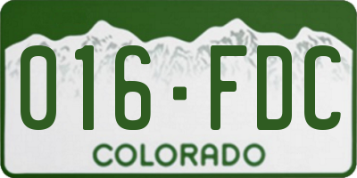CO license plate 016FDC