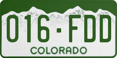CO license plate 016FDD