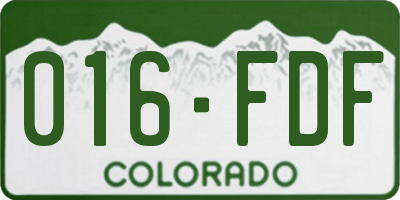 CO license plate 016FDF