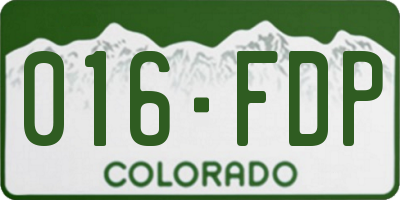CO license plate 016FDP