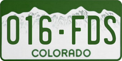 CO license plate 016FDS