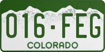 CO license plate 016FEG