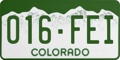 CO license plate 016FEI