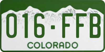 CO license plate 016FFB