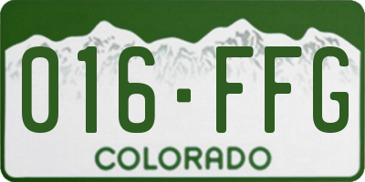 CO license plate 016FFG