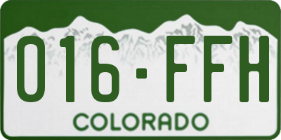 CO license plate 016FFH