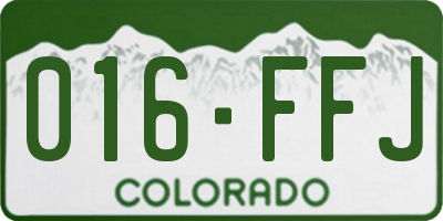 CO license plate 016FFJ