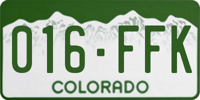 CO license plate 016FFK