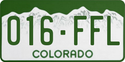 CO license plate 016FFL