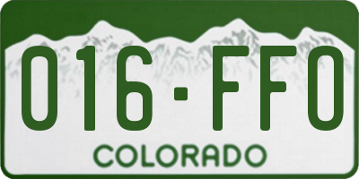 CO license plate 016FFO