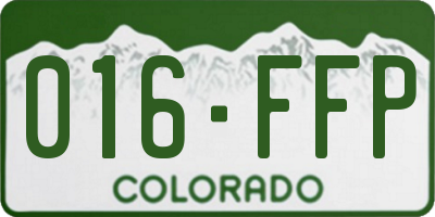 CO license plate 016FFP
