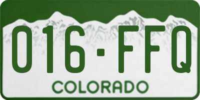 CO license plate 016FFQ