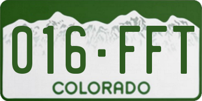 CO license plate 016FFT