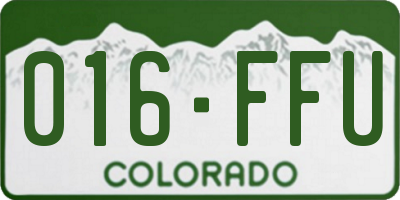 CO license plate 016FFU