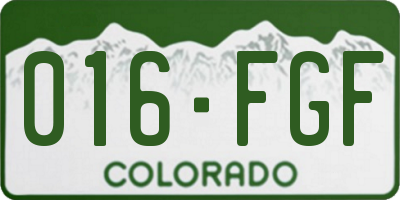 CO license plate 016FGF