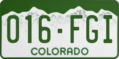 CO license plate 016FGI