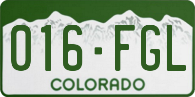 CO license plate 016FGL