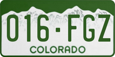 CO license plate 016FGZ