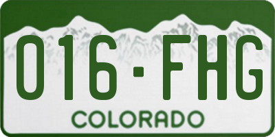 CO license plate 016FHG