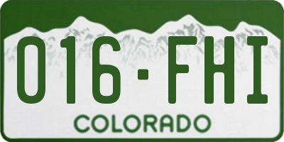 CO license plate 016FHI