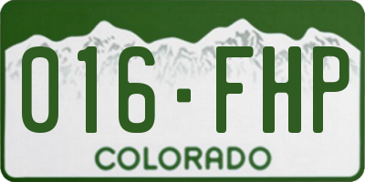 CO license plate 016FHP