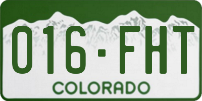 CO license plate 016FHT
