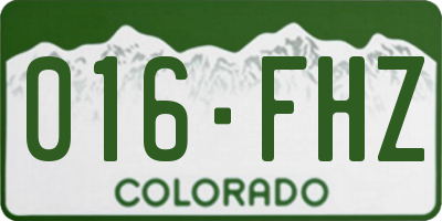 CO license plate 016FHZ