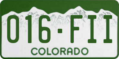 CO license plate 016FII