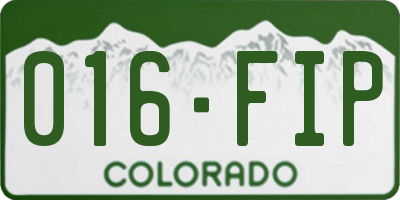 CO license plate 016FIP