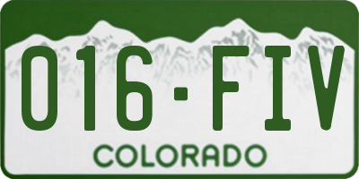 CO license plate 016FIV