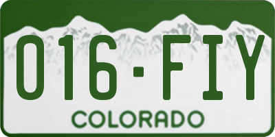 CO license plate 016FIY