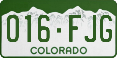 CO license plate 016FJG