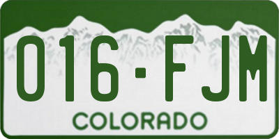 CO license plate 016FJM