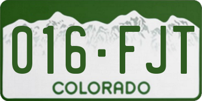 CO license plate 016FJT